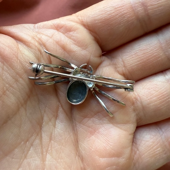 Vintage 925 Sterling Silver and Marcasite Gothic Spider Brooch - Picture 3 of 5